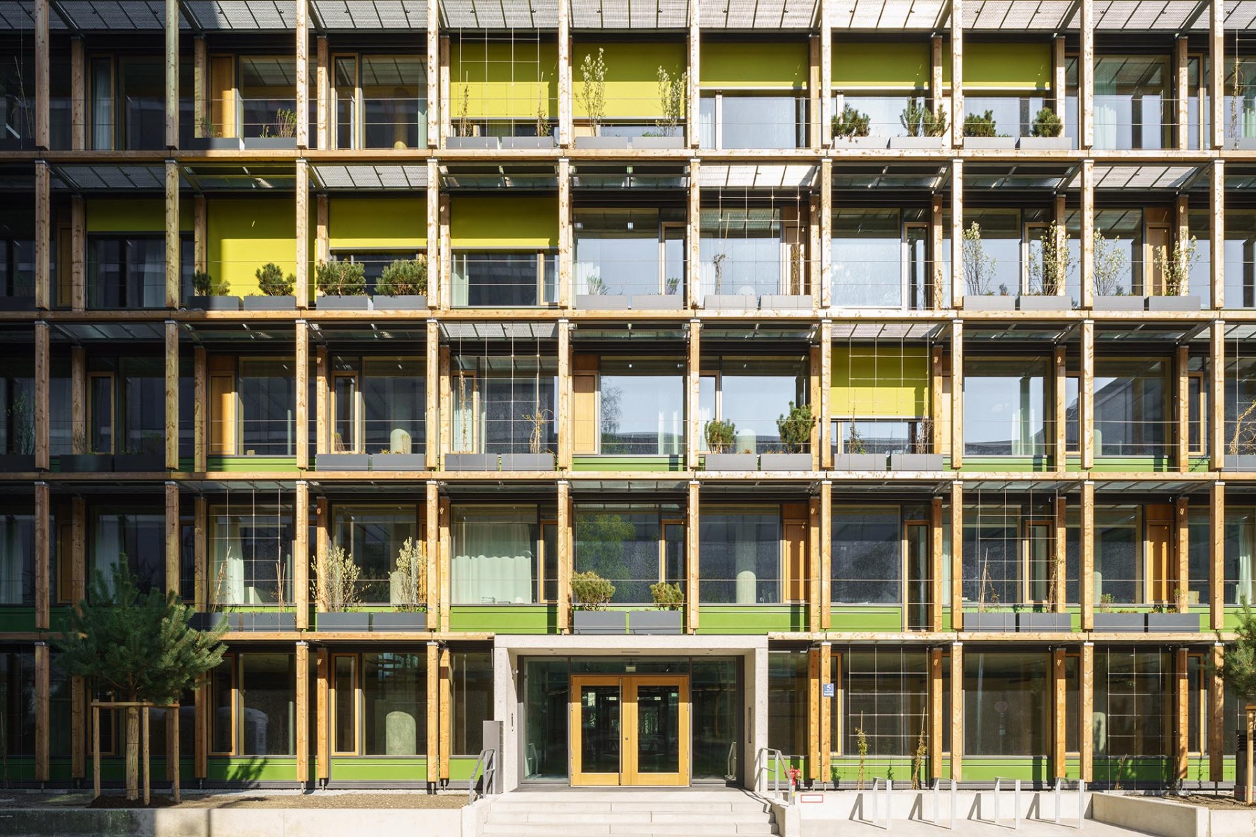 Grüne Hülle, einfaches Klimakonzept: Hauptverwaltung des Deutschen Alpenvereins von Element A und Hiendl Schieneis Architekten mit Transsolar. © Schels, Lanz/PK Odessa