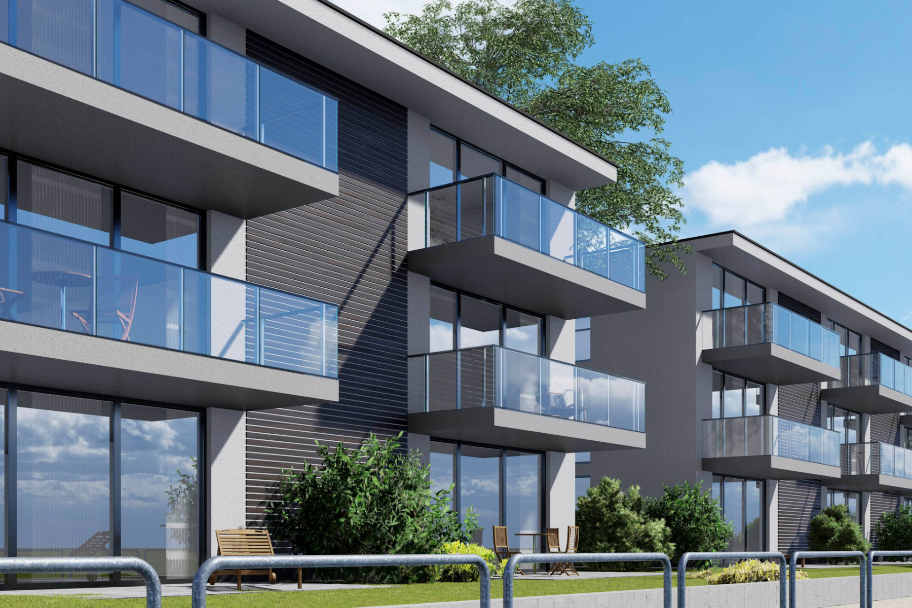 Visualisierung zum Glasgeländersystem Mentis von Abel Metallsysteme © Abel Metallsysteme