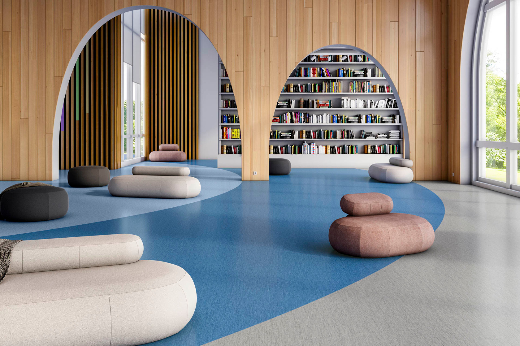 Die iQ Optima Kollektion von Tarkett liefert langlebige B&ouml;den in vielseitigen Designs, unter anderem f&uuml;r Gesundheits- und Pflegeeinrichtungen. &copy; Tarkett