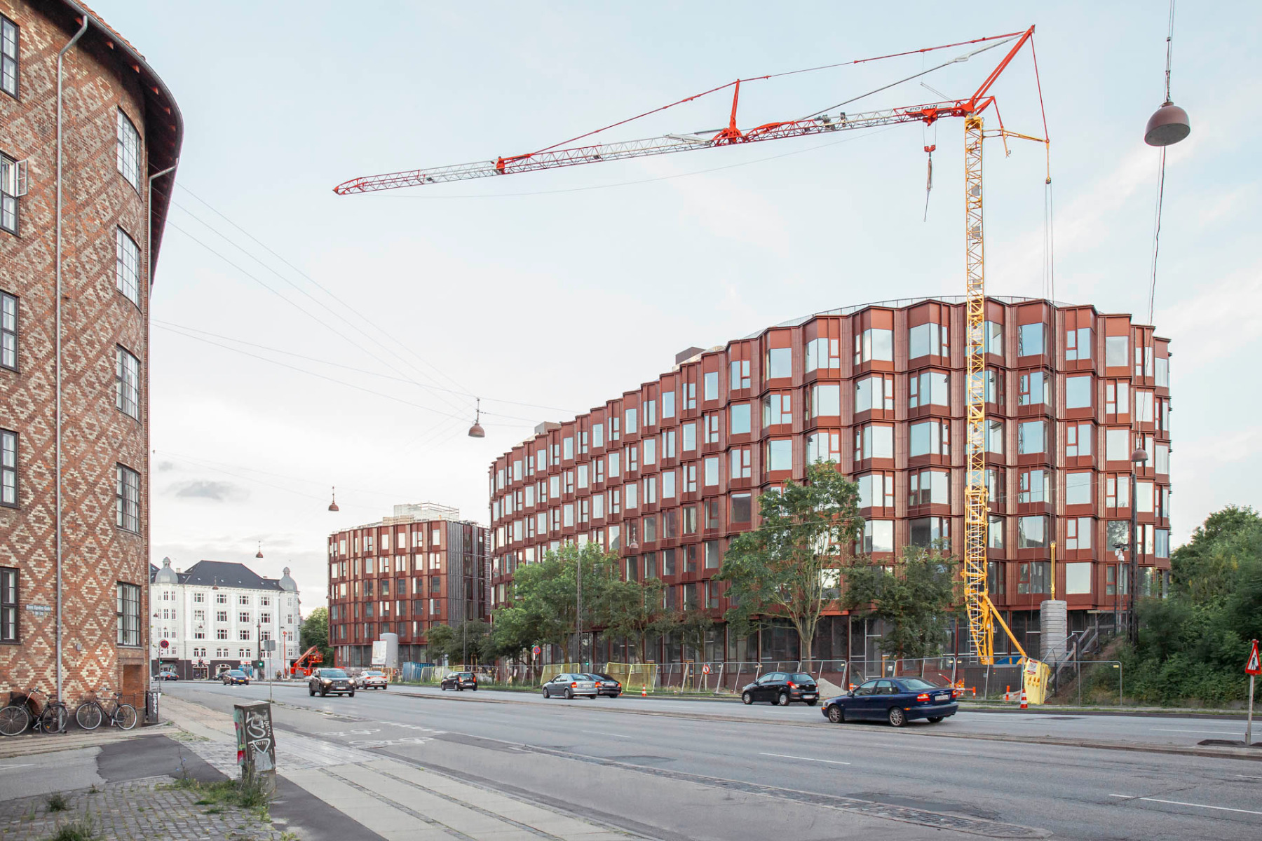The seven-storey building complex blends in well with the urban environment of Frederiksberg thanks to its height and colour scheme. &copy; Yulia Kozlova