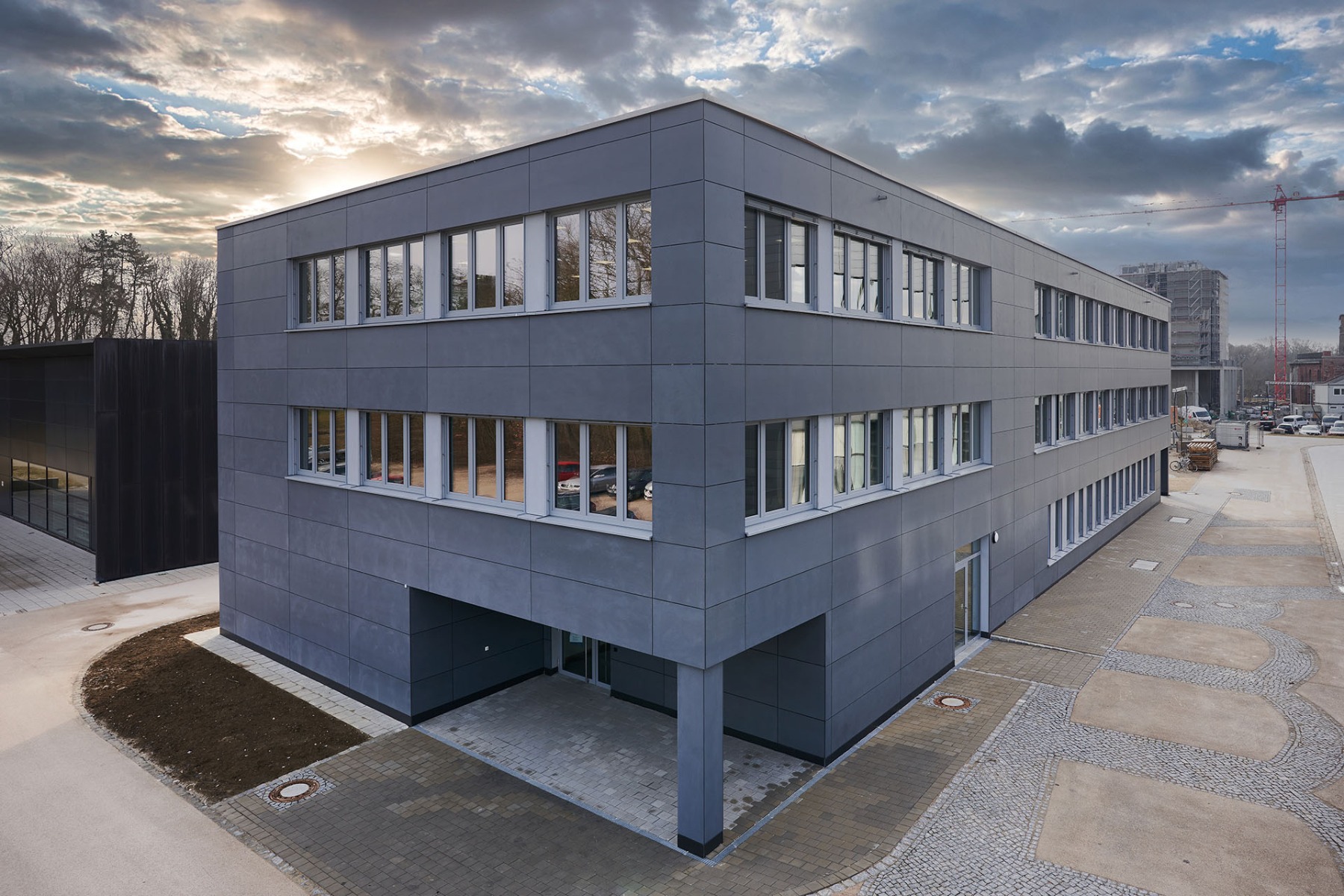 Holzmodulbau mit Fassadenbekleidung