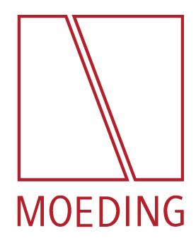 Moeding Logo mit roter Schrift